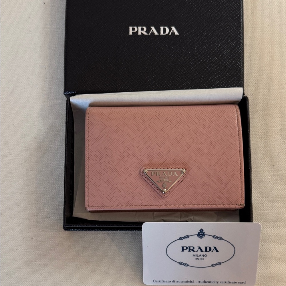 Prada Pink Saffiano Leather Wallet